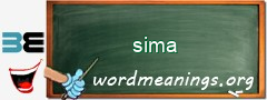 WordMeaning blackboard for sima